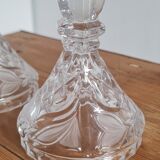 Pair of chiseled crystal candlesticks