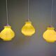 Vintage green opaline pendant light (4 available), 1960-70