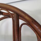 Vintage bookcase-5-level shelf-wood, bamboo and rattan-bentwood style-80s