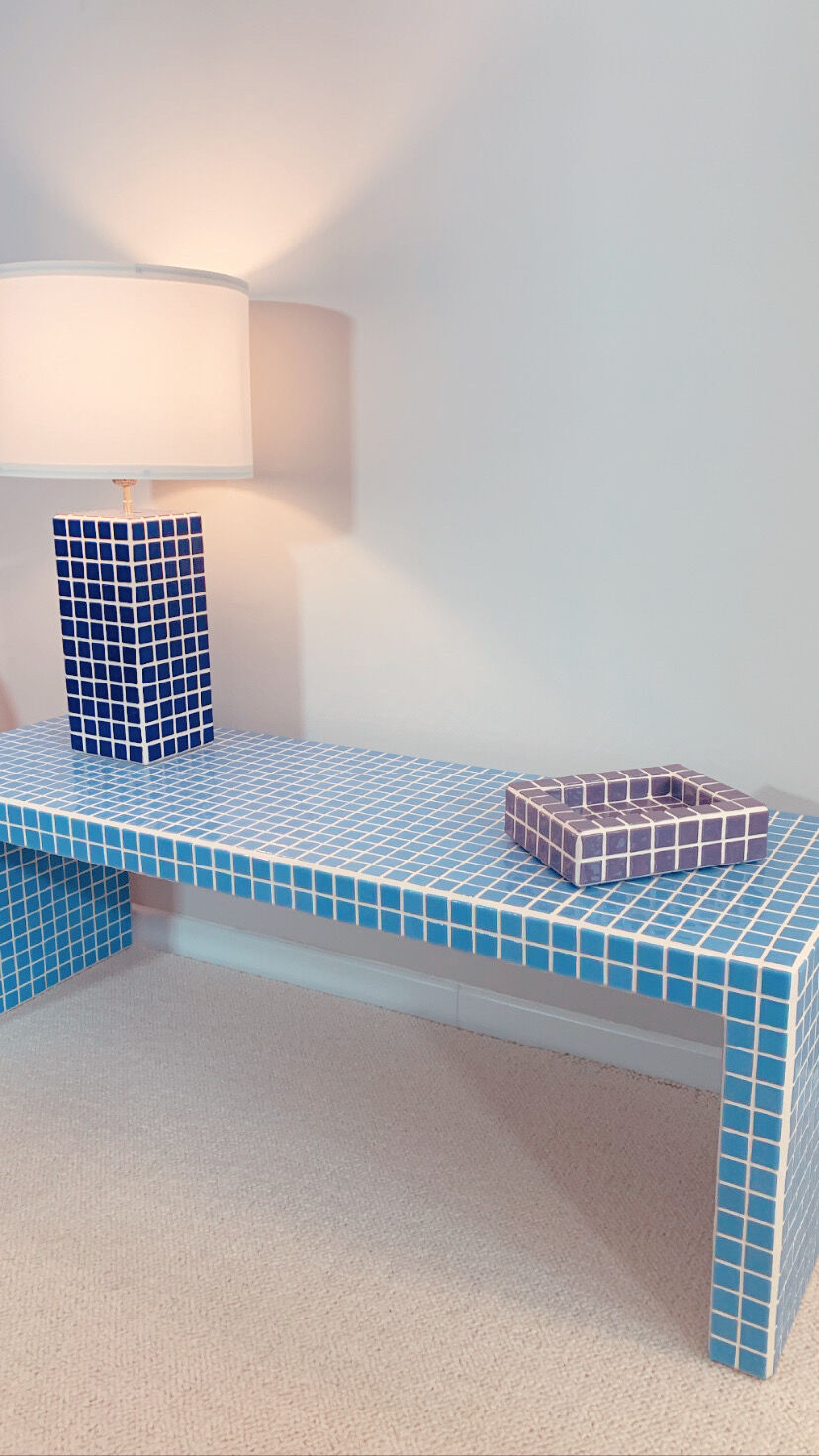 Ceramic mosaic tile coffee table