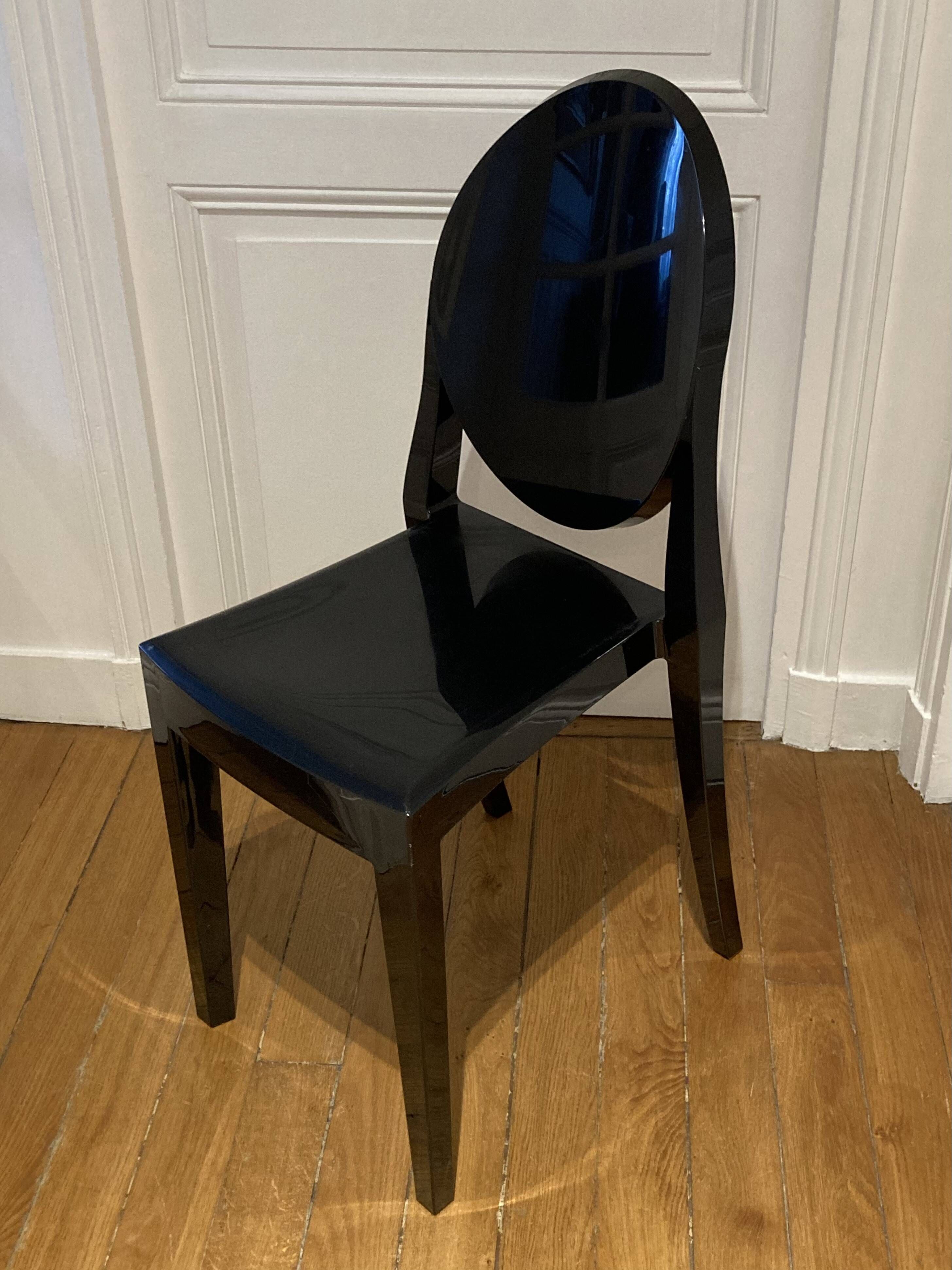 Victoria Ghost Chair by Philippe Starck for Kartell – Glossy Black