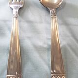Silver metal spoon and fork box