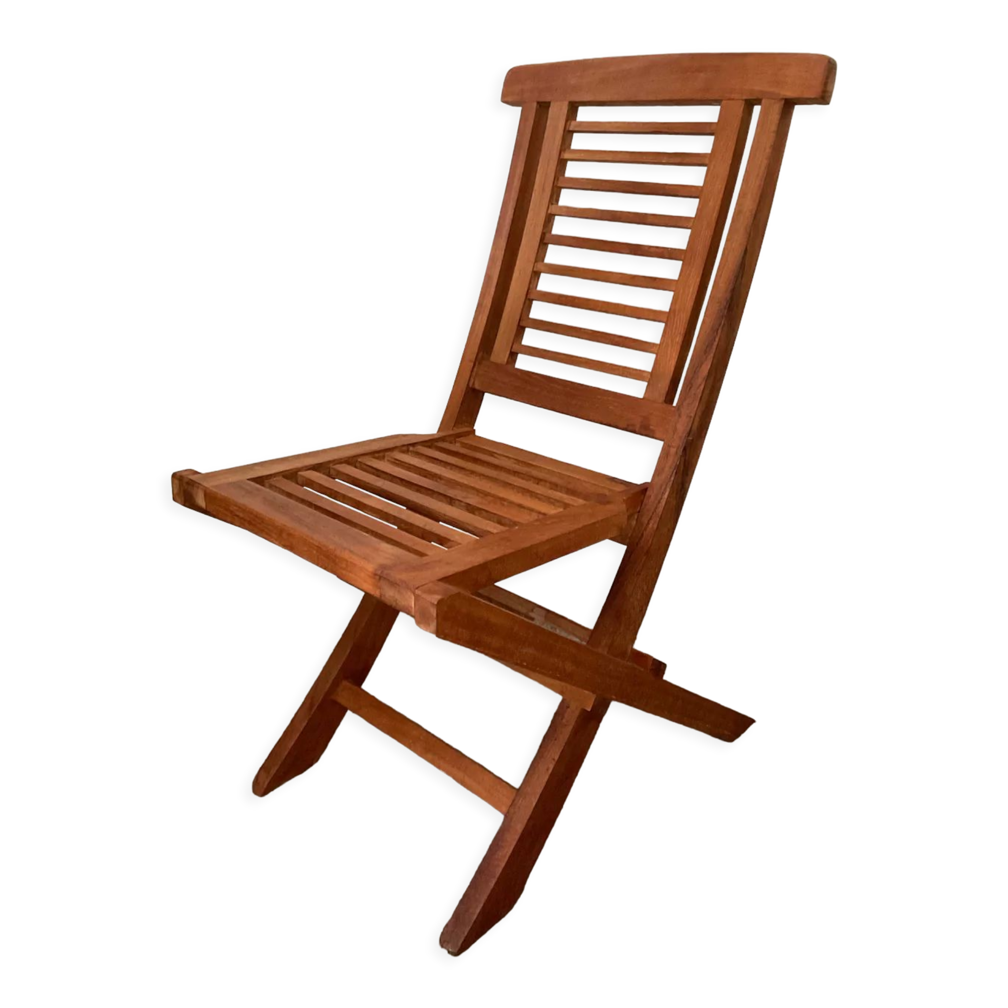 Folding teak children's chair