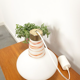 Vintage glass pendant lamp with red orange stripes, Zukov