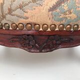 Footrest in vintage upholstered wood Louis IV style
