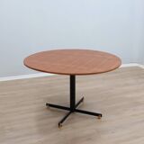 Vittorio Nobili 1950s round dining table in teak & brass