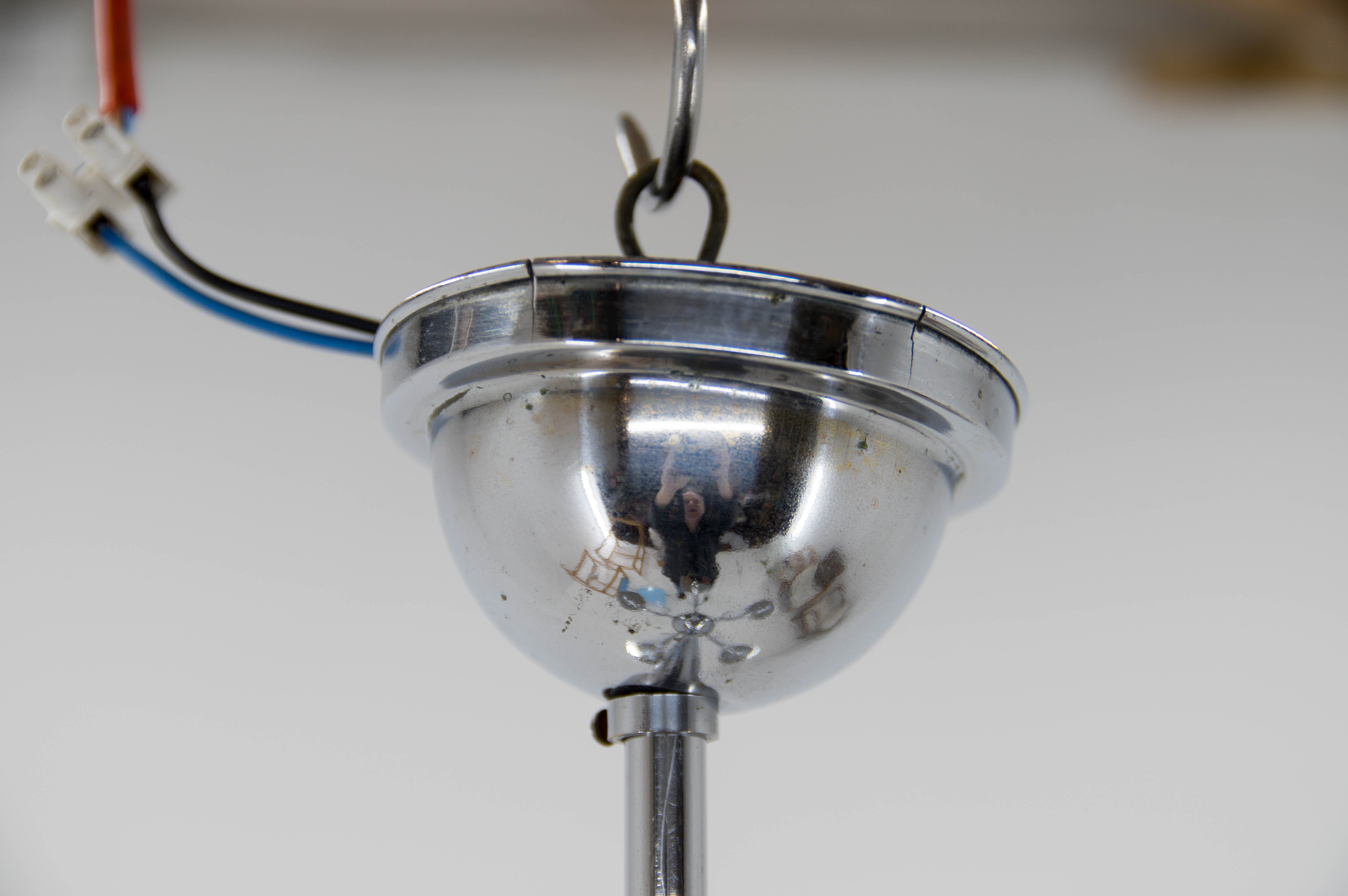 5-flamming tubular bauhaus chandelier, 1930s