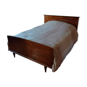 Lit 140 bois verni années 70