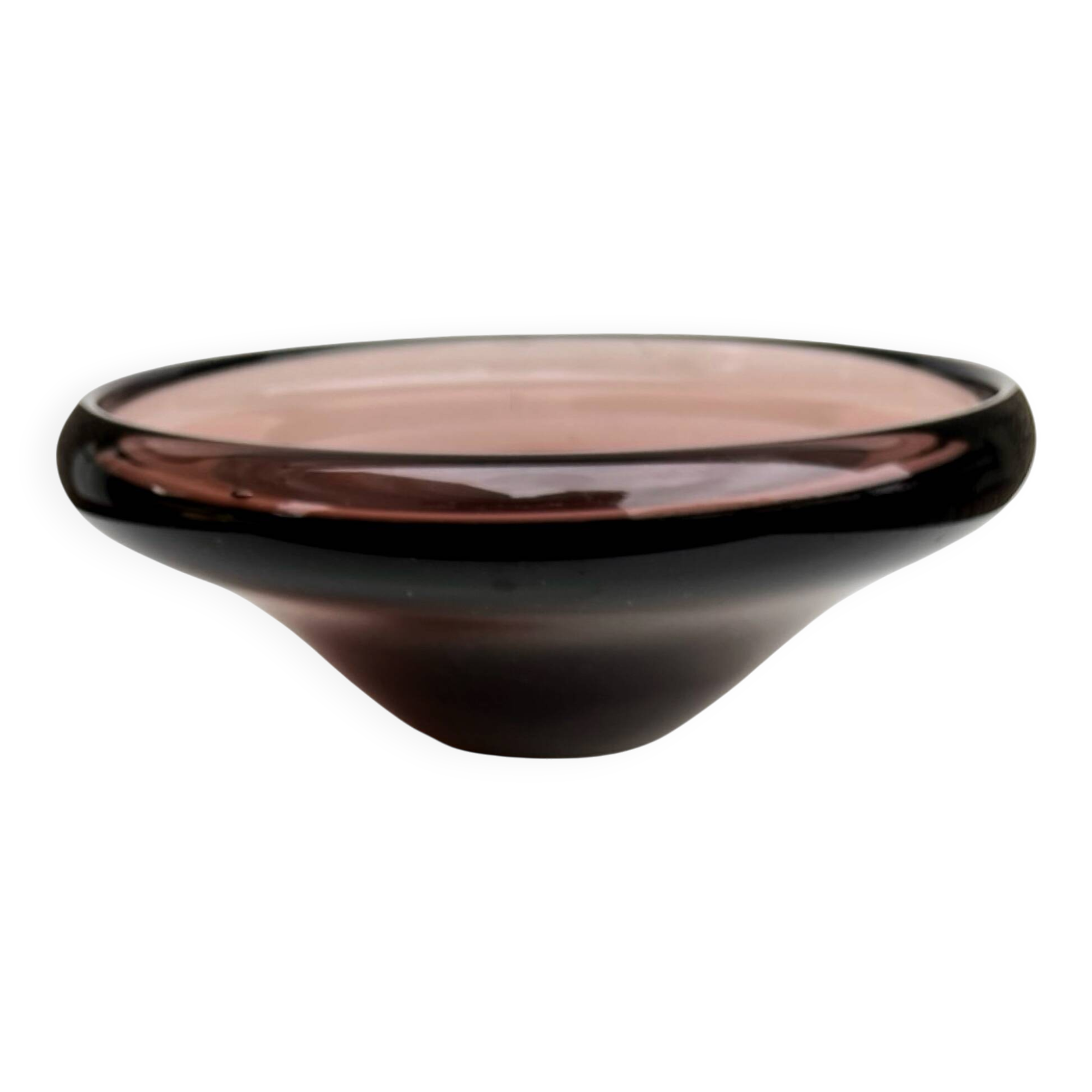 Ashtray decorative bowl designed by M. Klinger Železný Brod Sklo Czech 1960