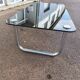 Table basse chromé et verre noir fumé space age italienne
