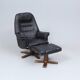Ensemble de 2 fauteuils avec repose-pieds