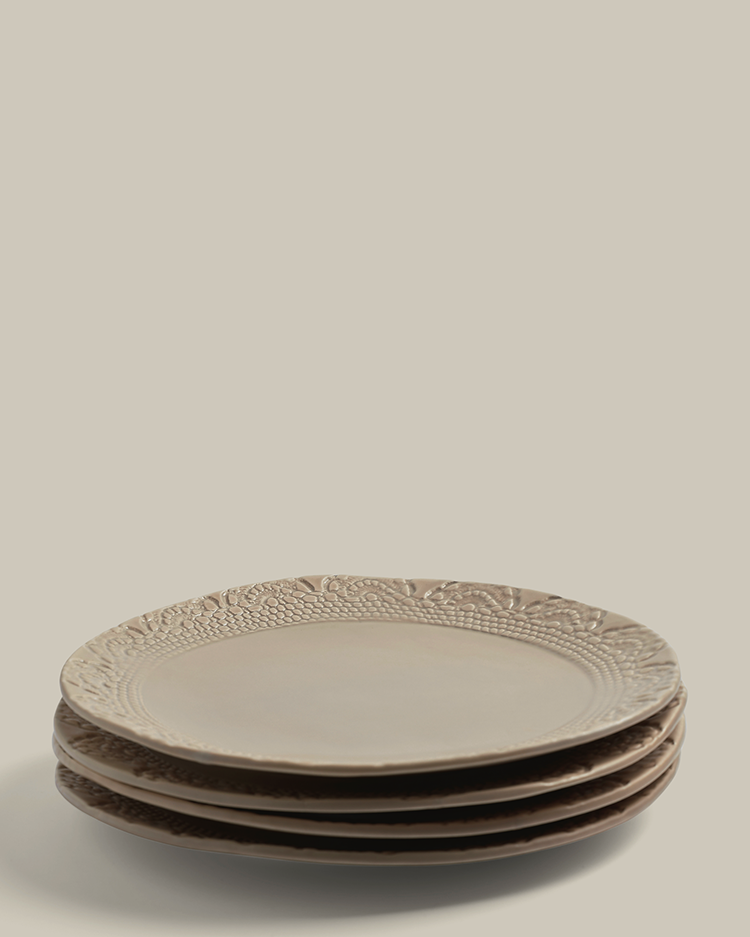 Blanca Glossy Grège L - Set of 4