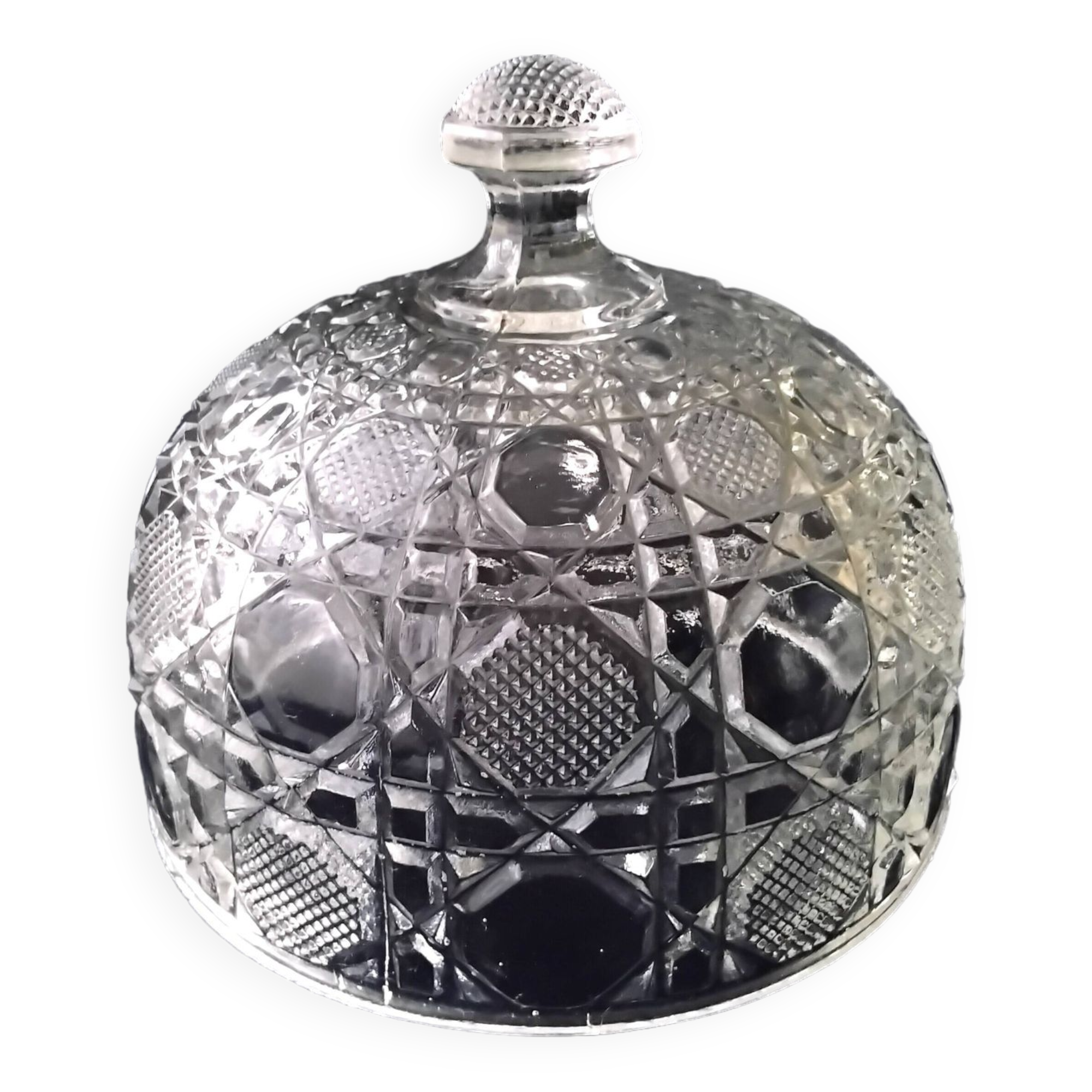Antique pressed glass cheese bell