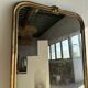 Large gilded mirror 19th century rounded corners mercury glass Louis XVI style