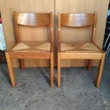 Regain - Pair of elm chairs with straw seats