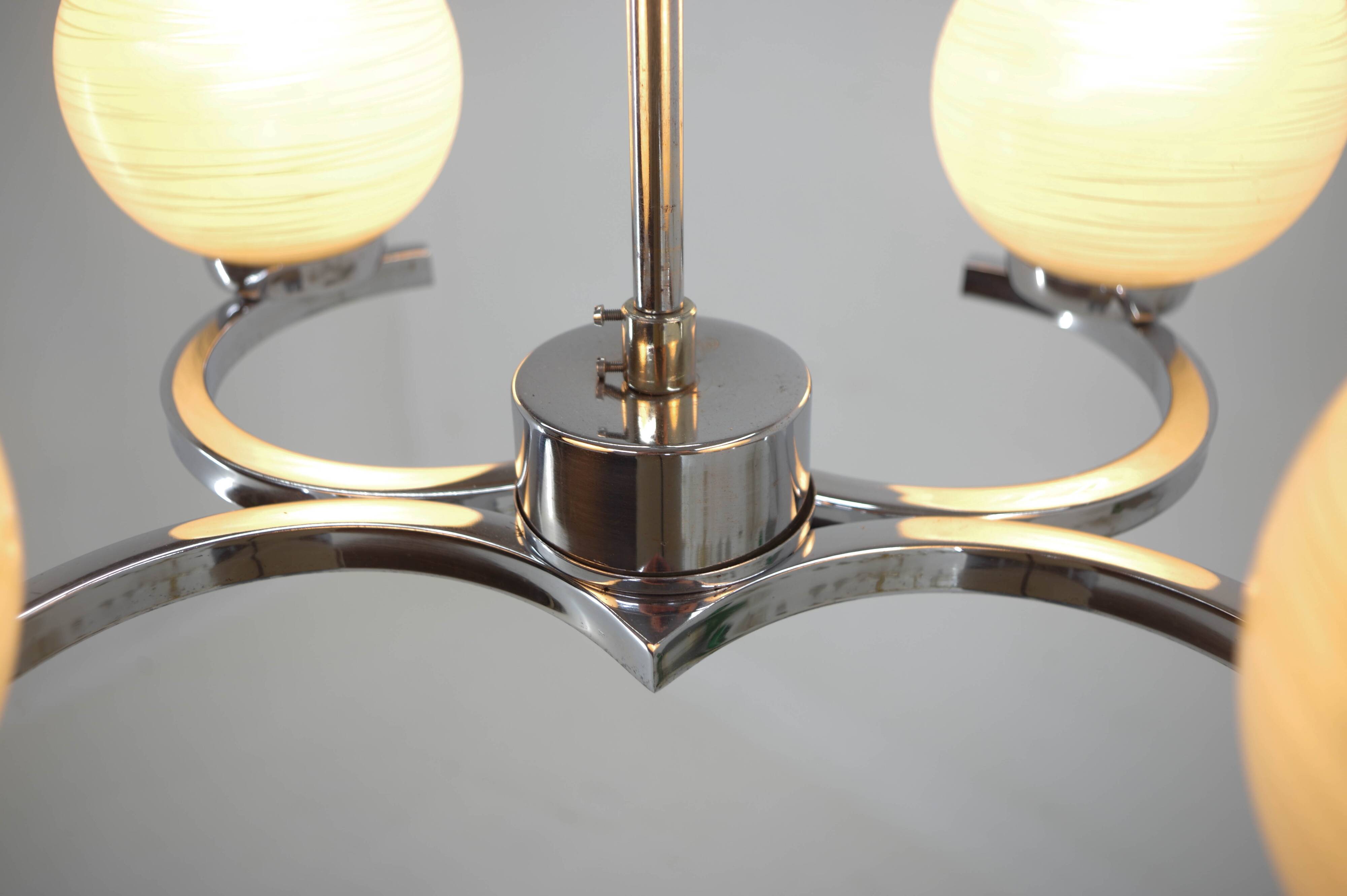 Mid-Century Chandelier by Napako, 1950s, Restored