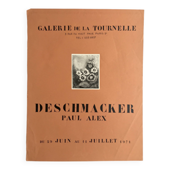 Paul Alexandre DESCHMACKER, Galerie de la Tournelle, 1971. Maquette originale d'affiche