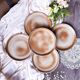 Serving small stoneware dessert plates