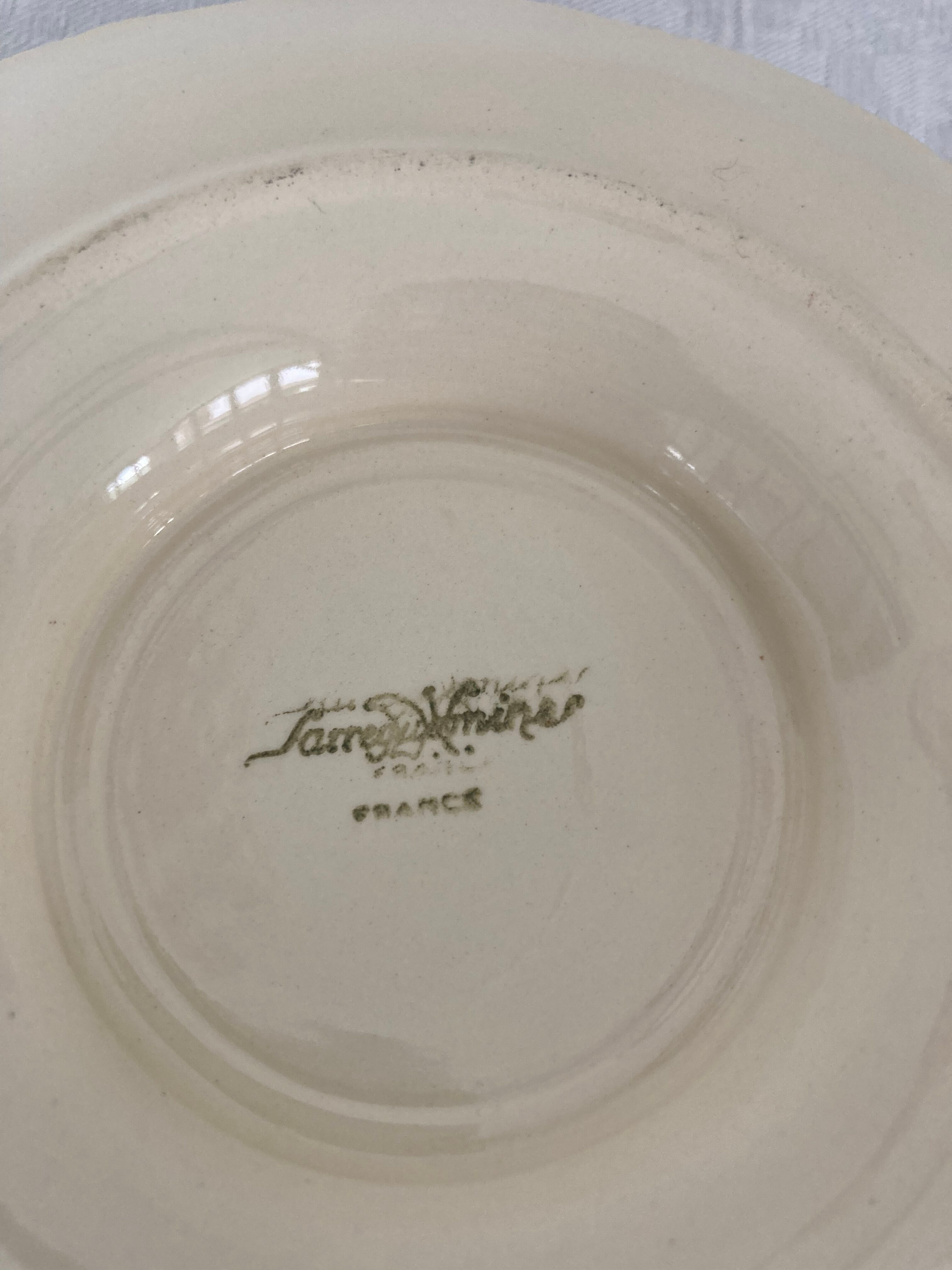 Sugar saucier sarreguemines ivory with gadroons