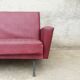 Sofa vintage red leatherette convertible