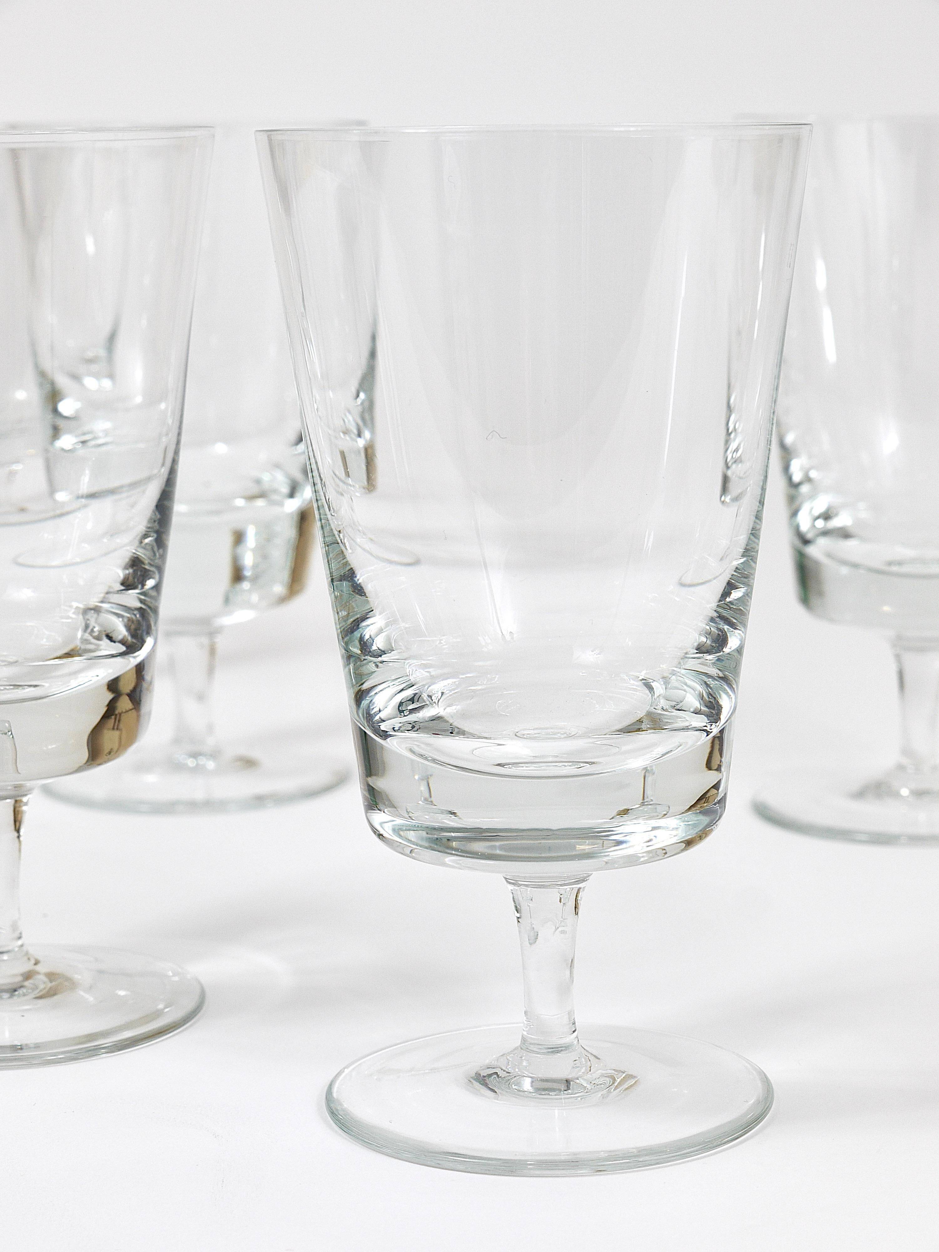 Set of six mid-century crystal wine glasses, Austria, 1950s.