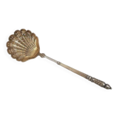 Puiforcat, sugar spoon, solid silver, Russian-style handle, vermeil.