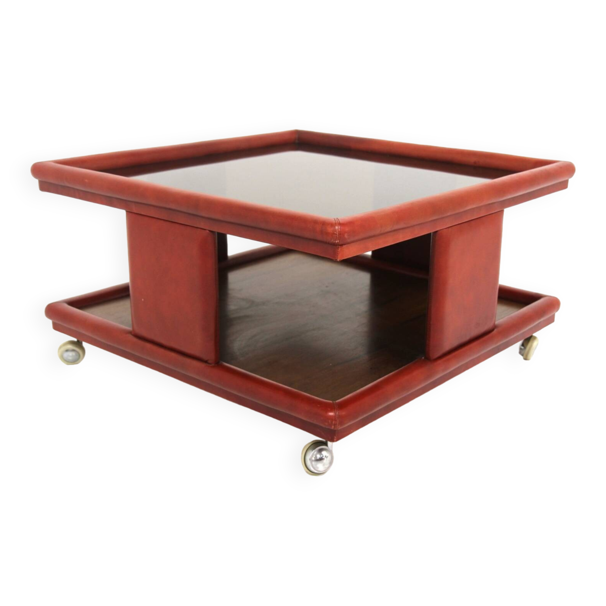 Leather coffee table, Italy, 1970