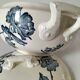 Lion Soup Tureen – Blue-grey Hollyhocks 1890-1920