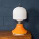 Vintage 20thc italian white & orange glass table lamp c.1970
