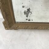 Grand miroir à poser ou trumeau cadre doré bois et stuc - fin XIXe ou début XXe