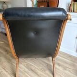 Ancien fauteuil Chesterfield Victoria / vintage / noir