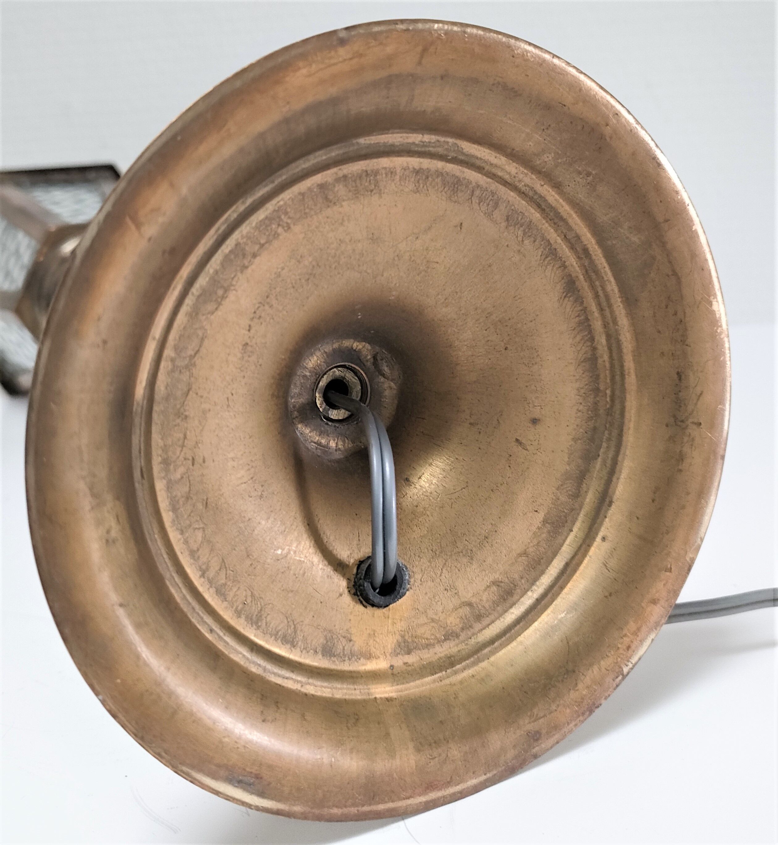 Lampe lanterne laiton et verre début XXème