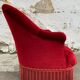 Fauteuil crapaud en velours rouge