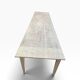 XL vintage dining table in white wood / dining room table