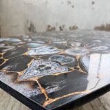 90s coffee table with Agate stone effect.
