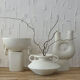 Vase forme organique en tadelakt blanc