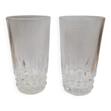 Verres à whisky "tube" cristal d'Arques Tuileries Villandry