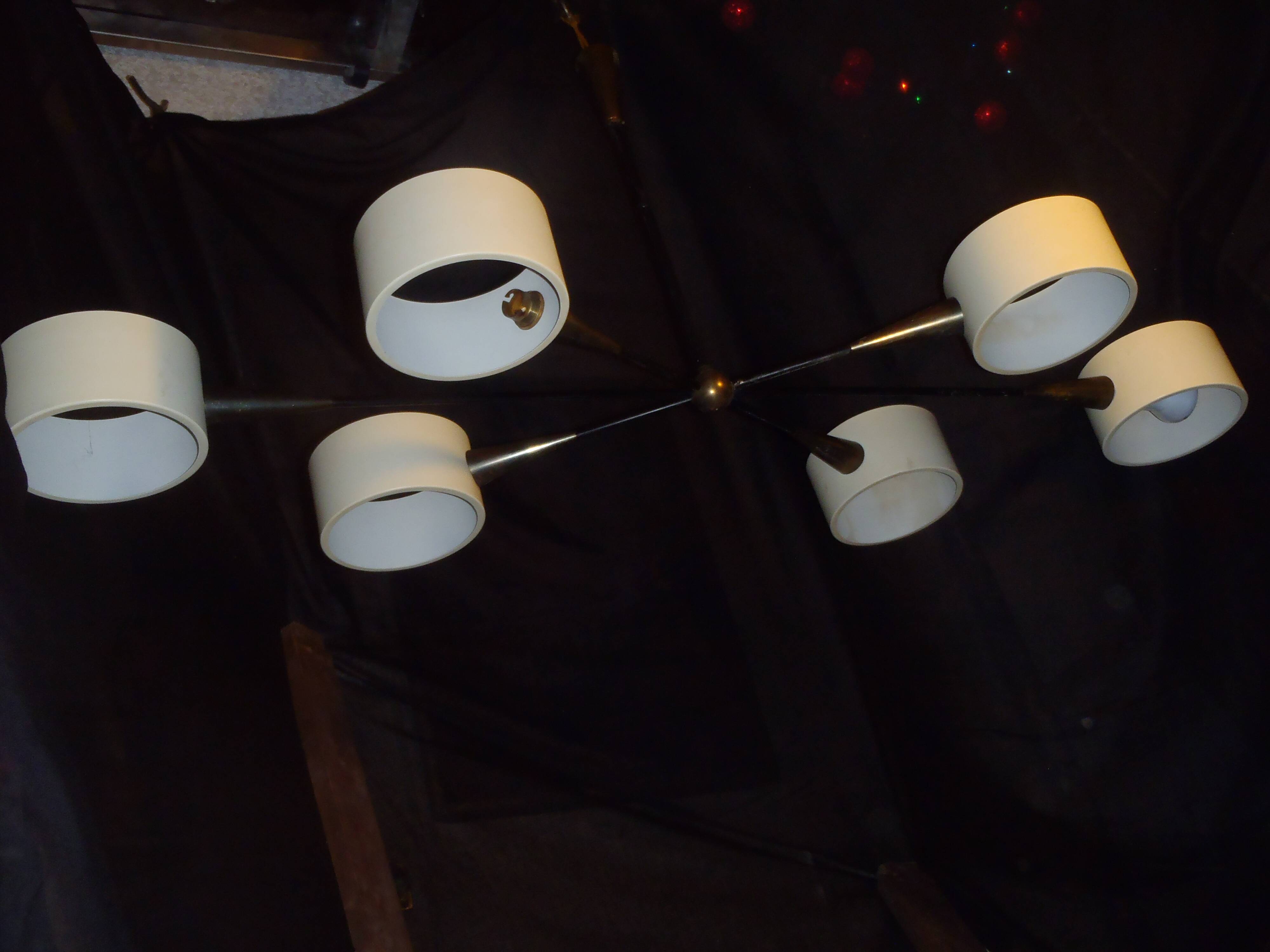 6-light art deco chandelier from the 30s/40s