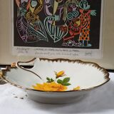 Plat porcelaine de Chauvigny décorée à l'or