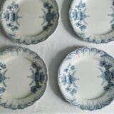 "Regency" - 6 flat plates ironstone St-Amand & Hamage