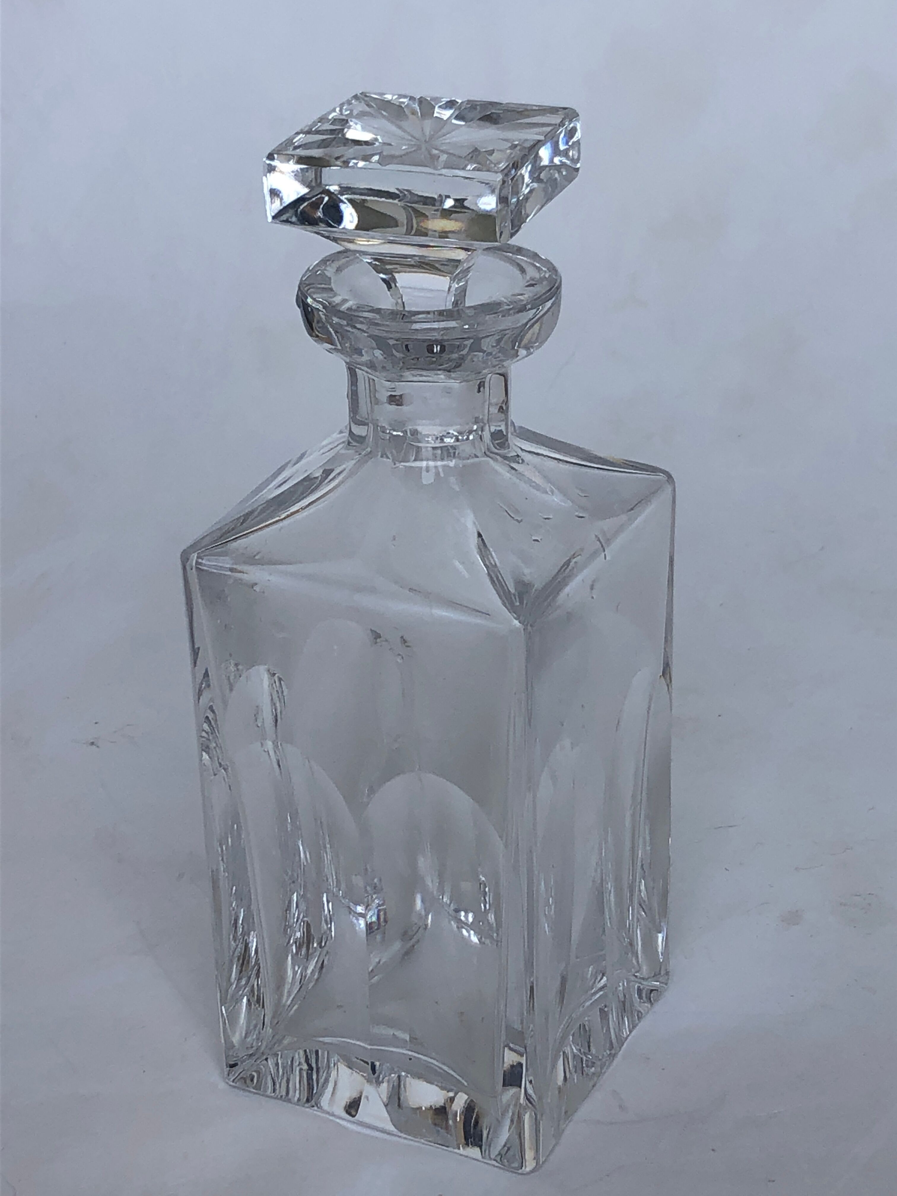 Chiseled crystal carafe