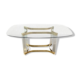 Alessandro albrizzi dining table - lucite & brass - 1970's