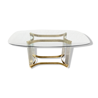 Table à manger Alessandro Albrizzi - lucite et laiton - années 1970