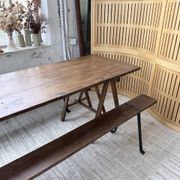 XXL trestle farm table 4m and its benches