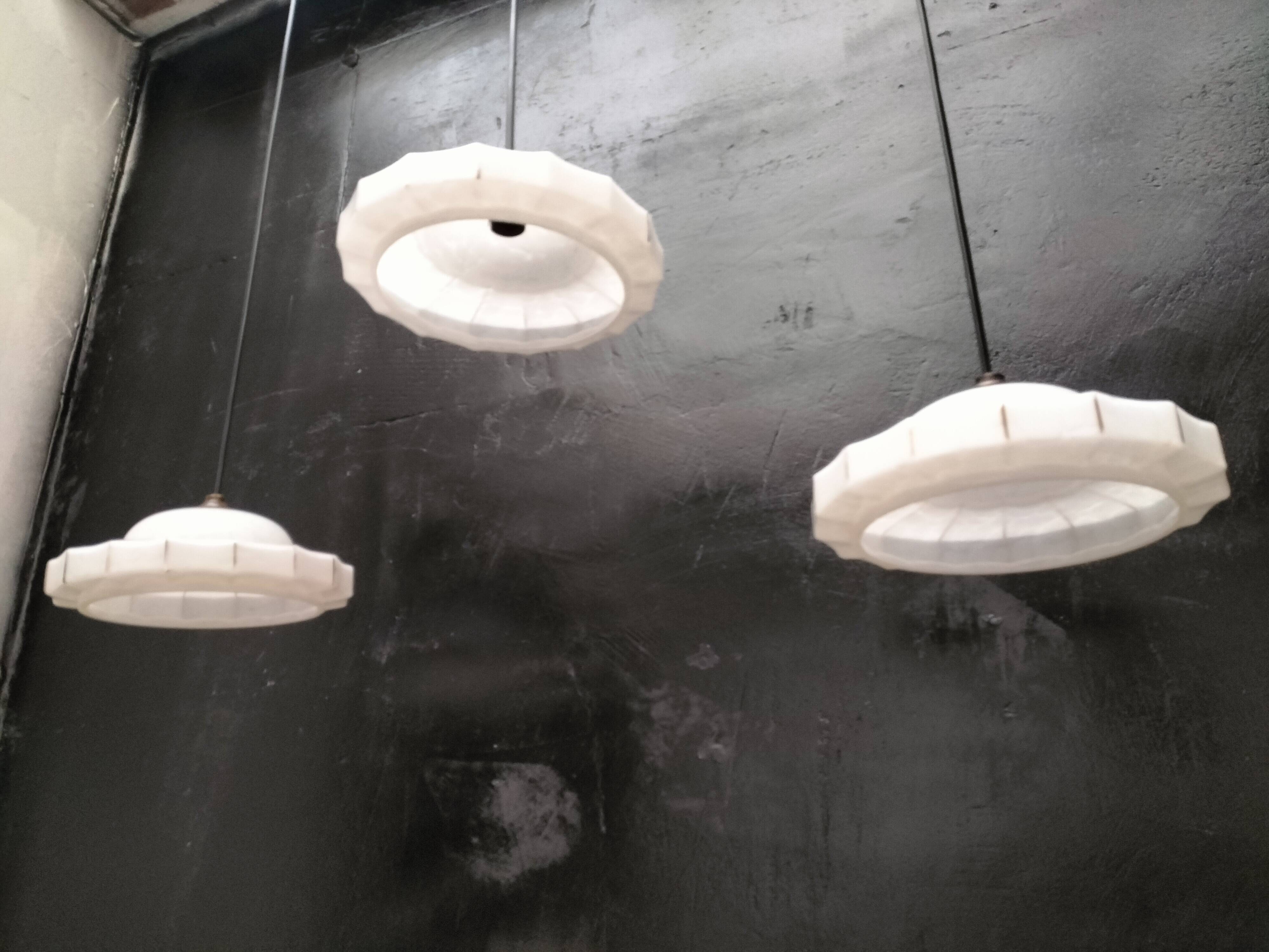 Opaline pendant lights