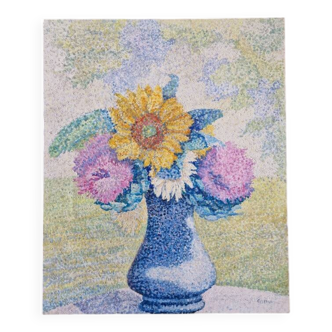 Yvonne Canu (1921-2008) - Oil on canvas - "Sun and artichokes"