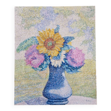 Yvonne Canu (1921-2008) - Oil on canvas - "Sun and artichokes"