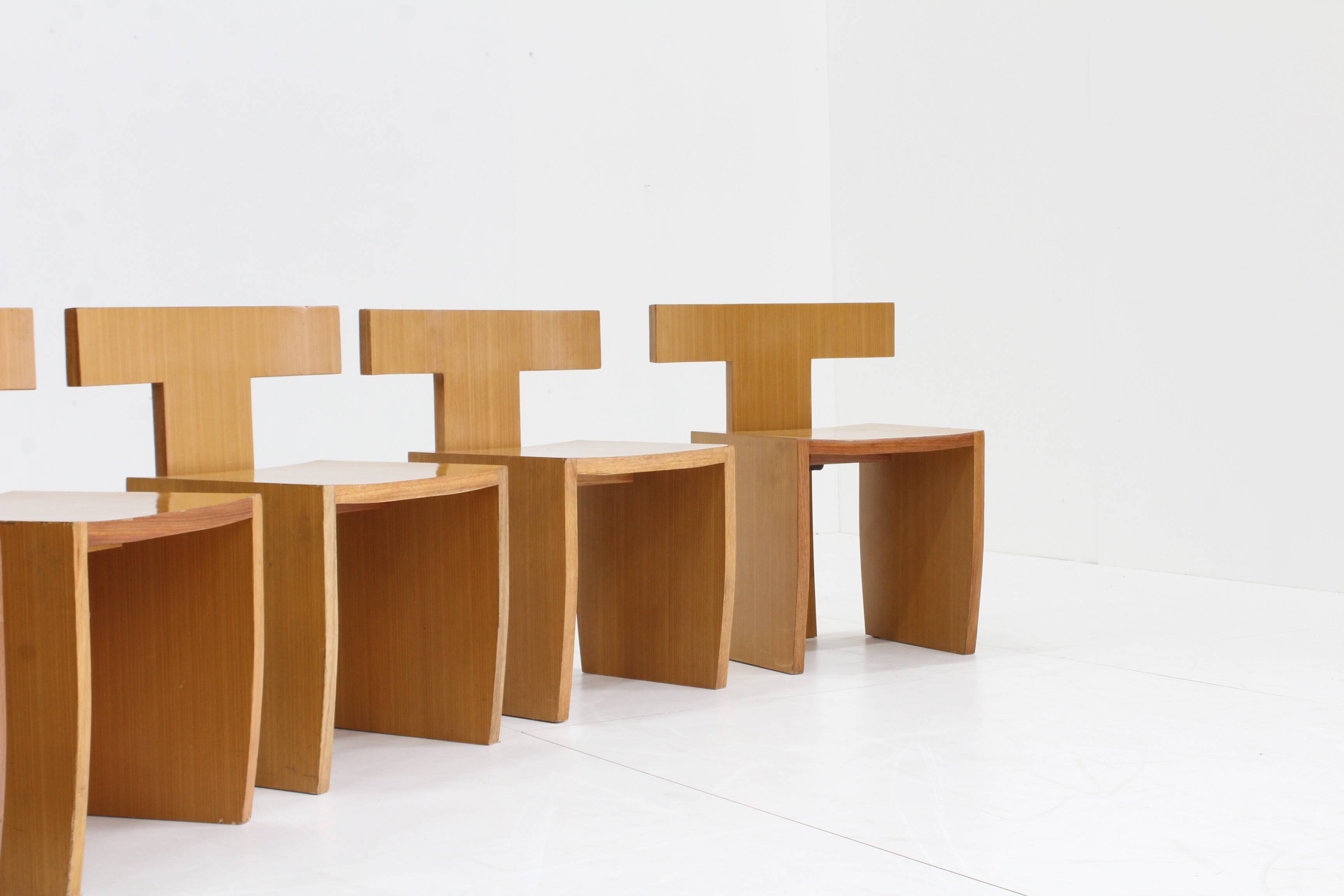 Vintage sculptural dining chairs , set of 5