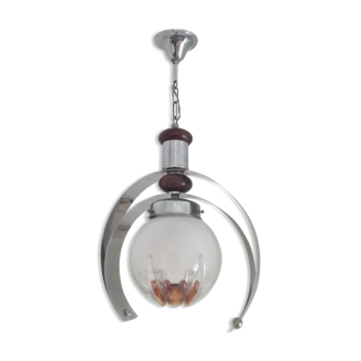 Suspension ball Mazzega Murano and teak