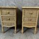 Pair of rattan bedside tables
